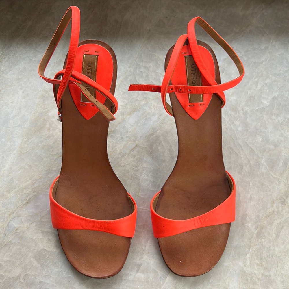 Uterque neon orange heels 38